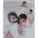 Tom McNeely (B. 1935) "Inuit Women and Children"