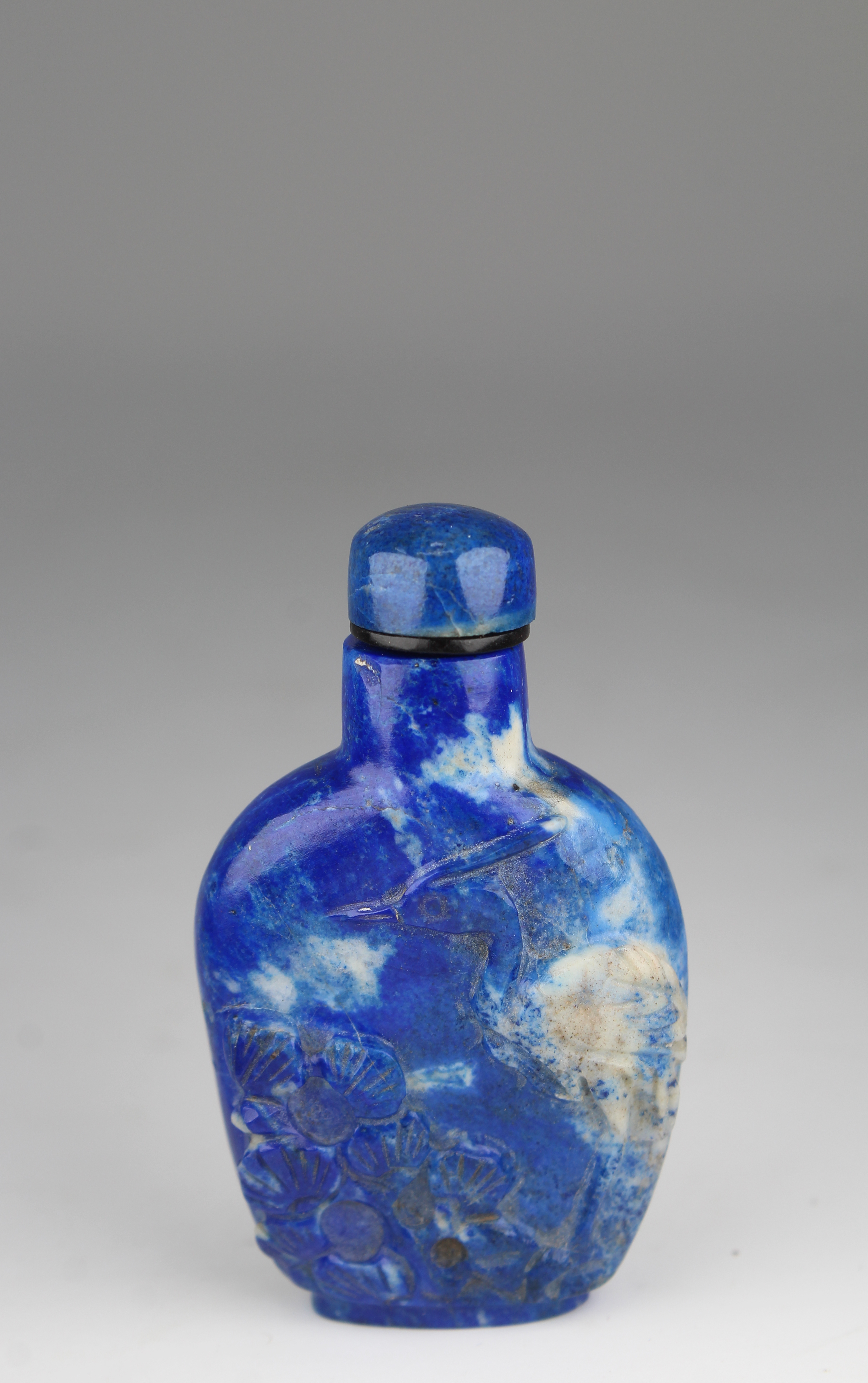 Chinese Carved Lapis Lazuli Snuff Bottle