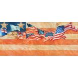 Dennis Lyall (B. 1946) "American Flags"