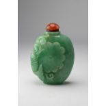 19th C. Chinese Carved Jadeite Snuff Bottle