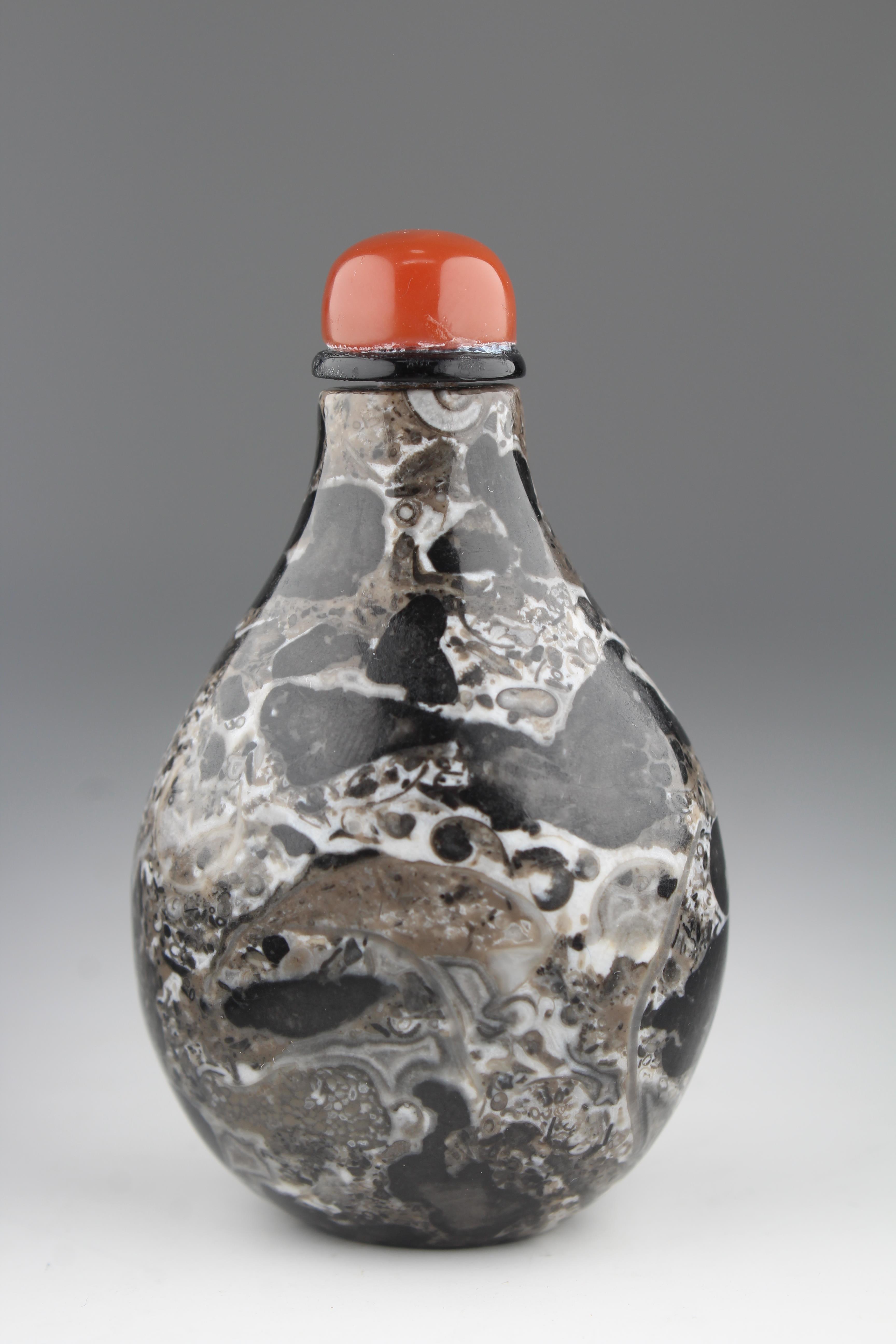 Chinese Fossiliferous Limestone Snuff Bottle