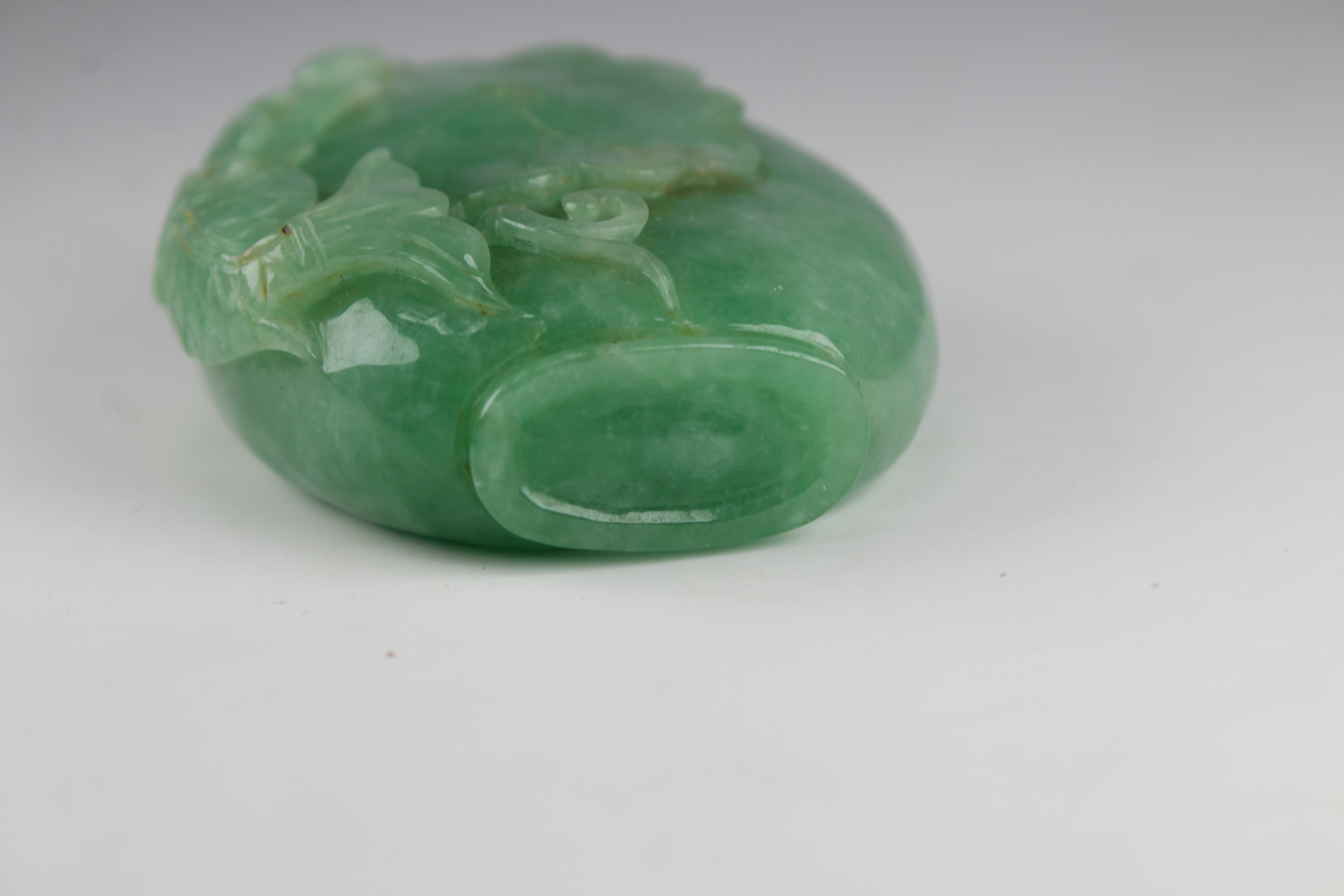 19th C. Chinese Carved Jadeite Snuff Bottle - Image 6 of 11