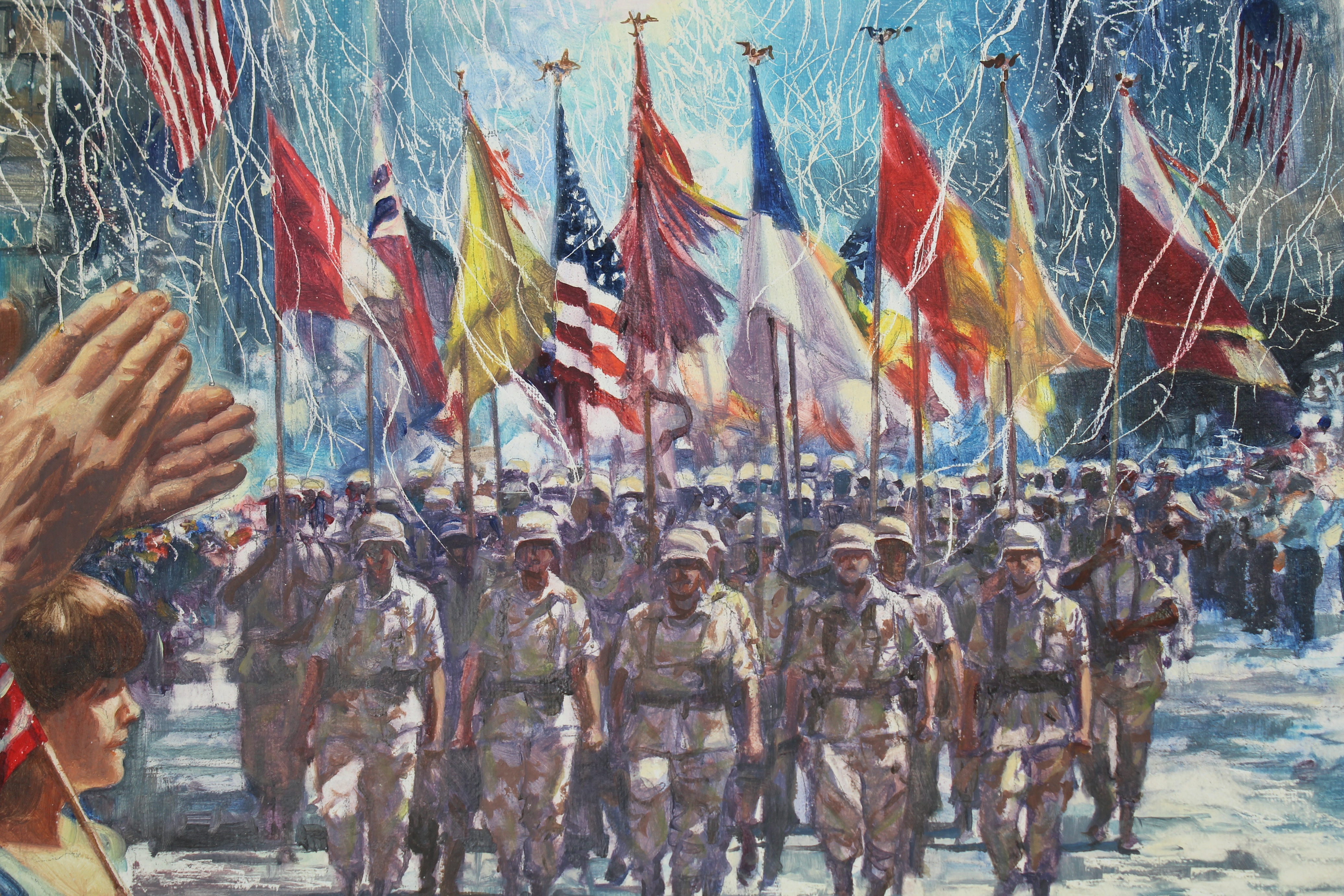 Dennis Lyall (B. 1946) Desert Storm Triumph Parade - Image 2 of 4