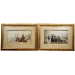 (2) 19th C. French School Harbor Scenes, Signed