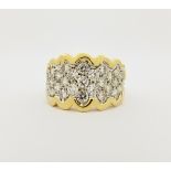 14K Gold & Diamond Cluster Ring