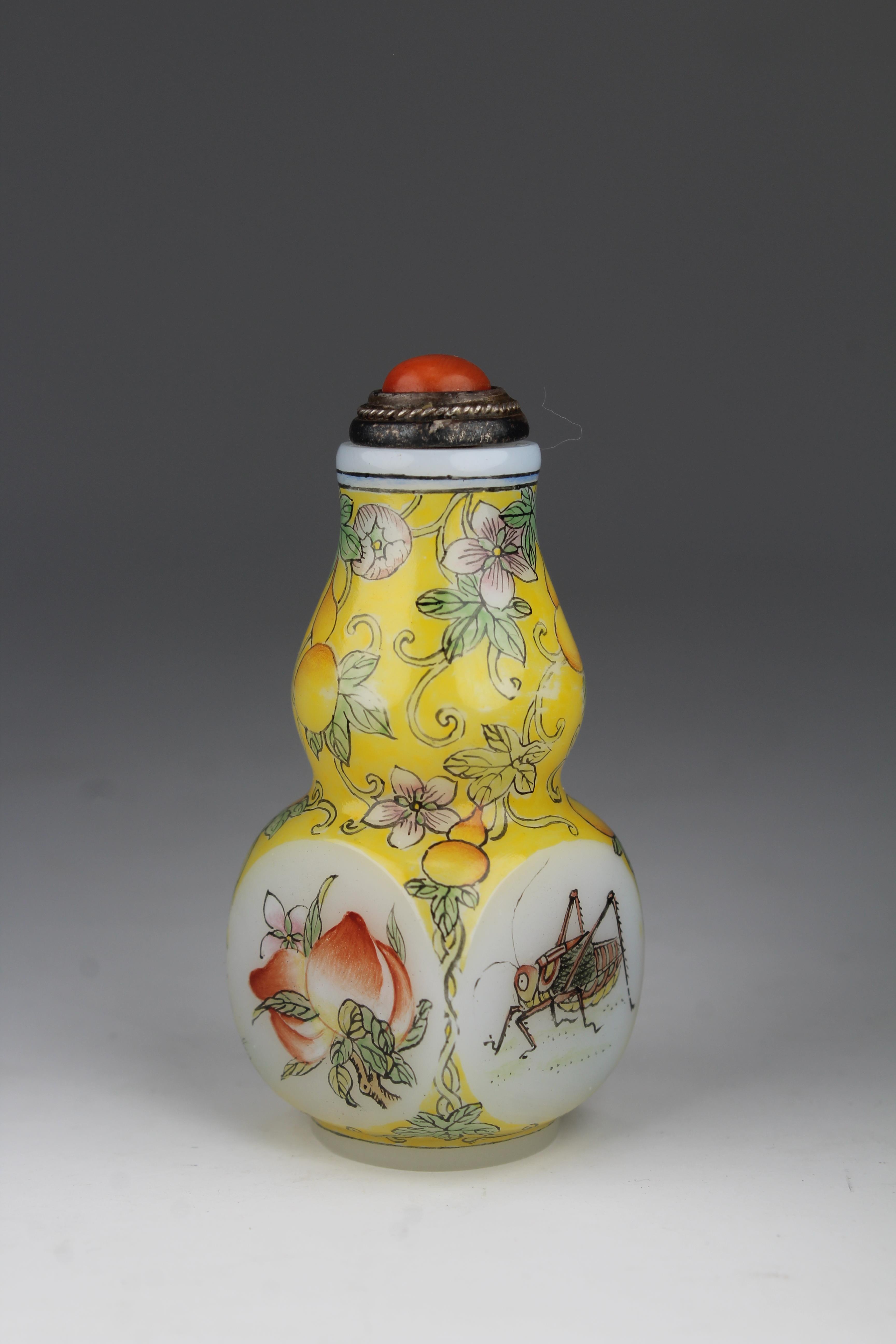 Enameled Glass Snuff Bottle, Qianlong Mark