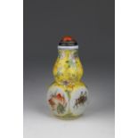 Enameled Glass Snuff Bottle, Qianlong Mark