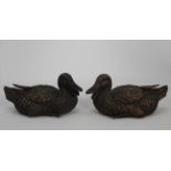(2) Chinese Shiwan Ceramic Duck Figures, Signed