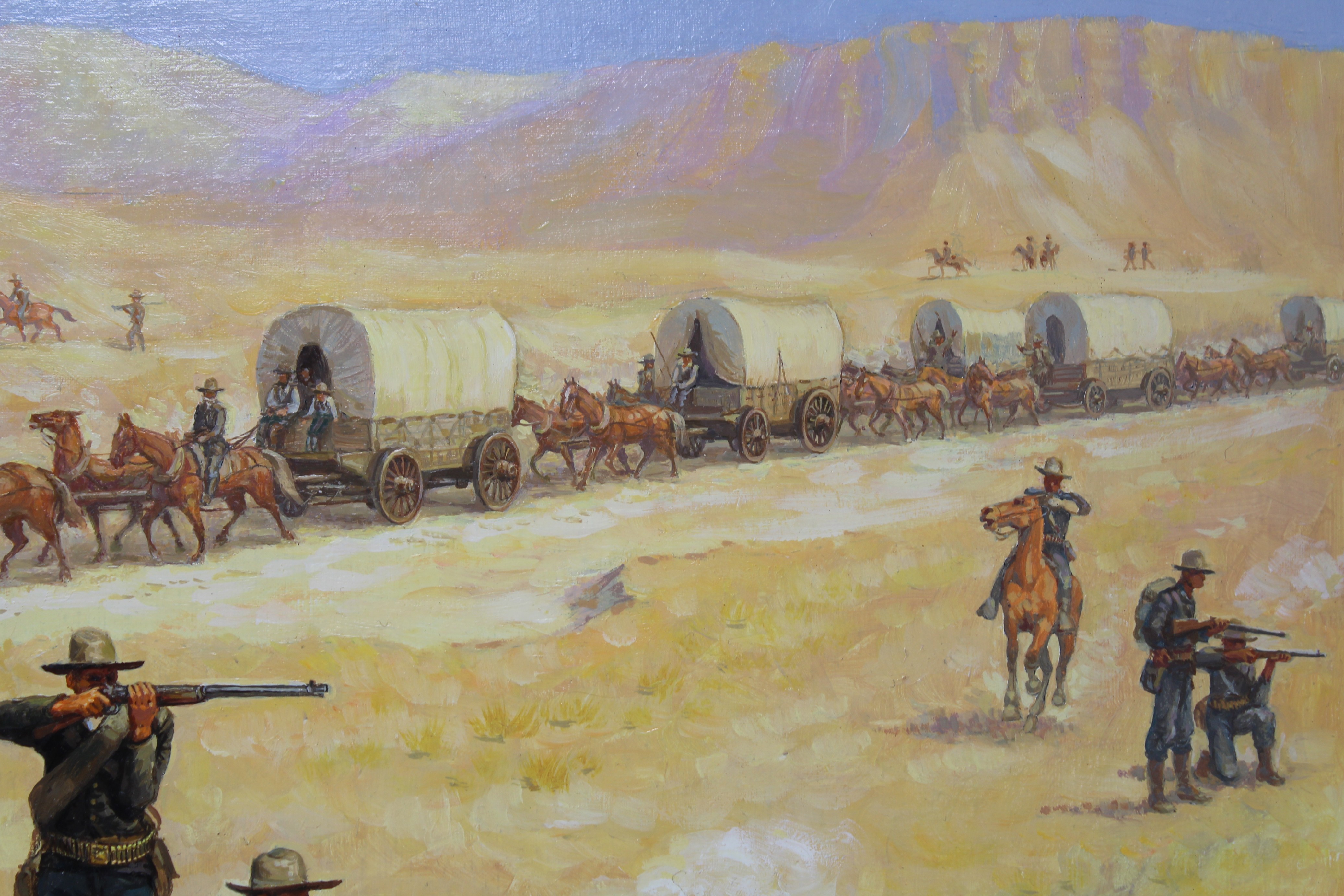 Gherman Komlev (1933 - 2000) Troops Guarding Wagon - Image 3 of 5