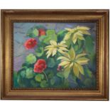 American School, Signed Painting of Flowers