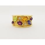 14K Gold Semi Precious Multi-Stone Ring