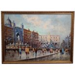 Signed Impressionist French Street Scene Painting