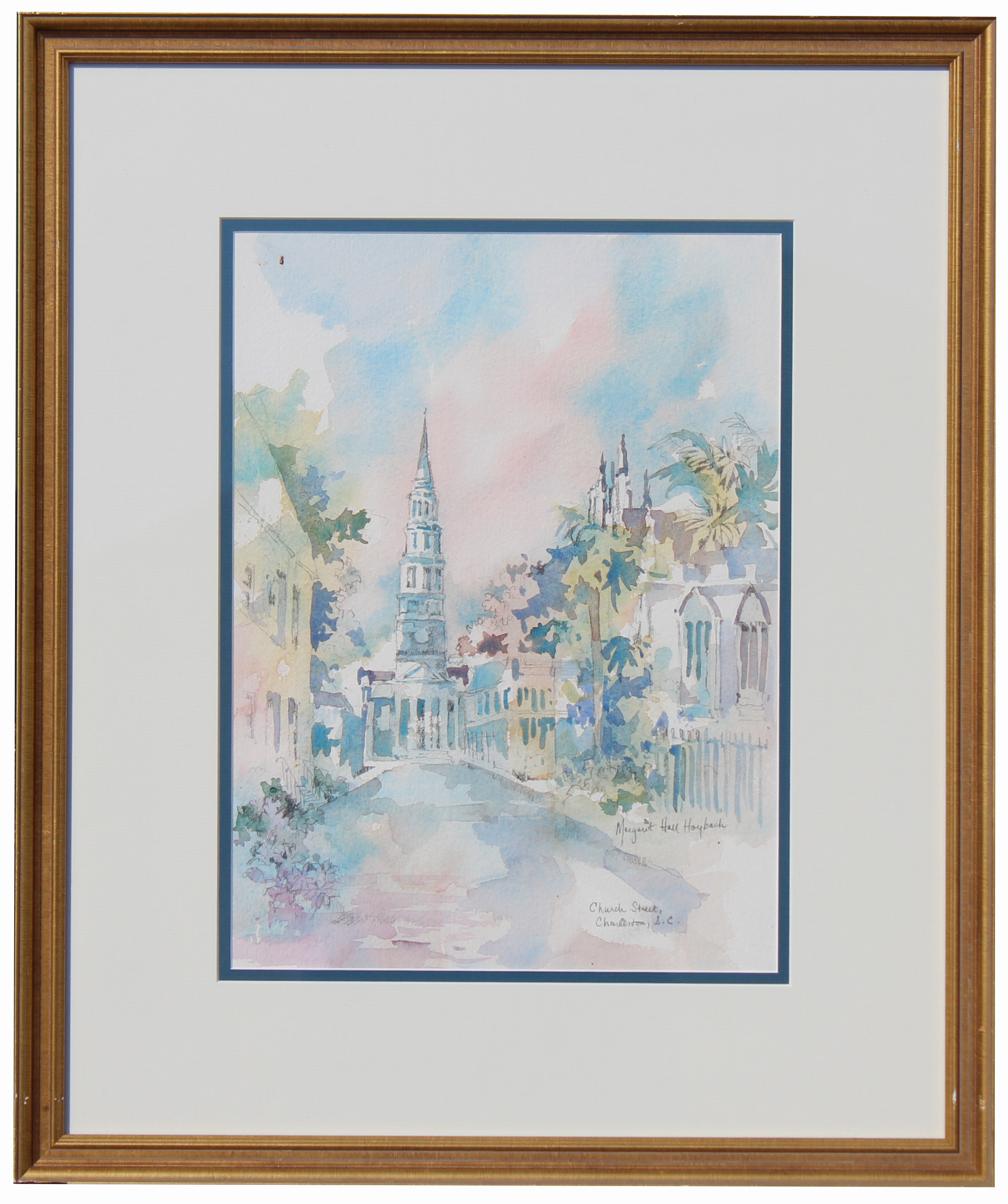 Margaret Hall Hoybach (District of COlumbia, South Carolina, 20th Century) Watercolor of Church