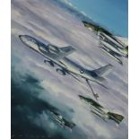 Jack Fellows (Washington, B. 1941) "KC-135 Stratotanker" Signed lower left. Original Oil painting on