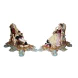 (2) Sevres Porcelain Classical Figures with dogs. Each marked on bottom of each figure. Height: 9.25