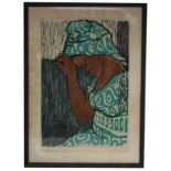 Magda, Woodblock Print 4/20 "Ghanian Girl". Pencil signed and titled in lower margin. Image Size: 18