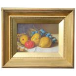 Alexander Stanesby (UK, 1832 - 1916)Still life with pears and grapes. Signed and dated 1891 lower