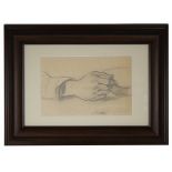 Bue Jack Kee (1893 - 1985) Pencil sketch of a study of a hand. Signed lower right. Sight Size: 5.5 x