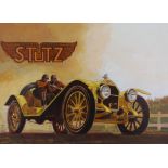 Dick Simms (American, B. 1932) "Stutz Bearcat 1933" Signed lower left. Original Oil on Acrylic