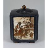 Kinkozan, Signed Japanese Meiji Period Satsuma Porcelain Vase. Signed on base. With all four sides