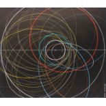 Erik Nitsche (Swiss, 1908 - 1998) "Representation of Satellites in Orbit" Signed lower right.