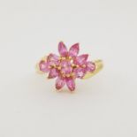 14K Gold & Pink Semi-Precious Stone Star Ring. Stamped '14K' inside band. Total Weight: 2.5 dwt /