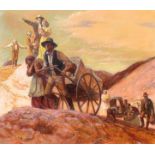 Shannon Stirnweis (B. 1931) "Mormons Arriving in Salt Lake" Signed lower left. Original Oil painting