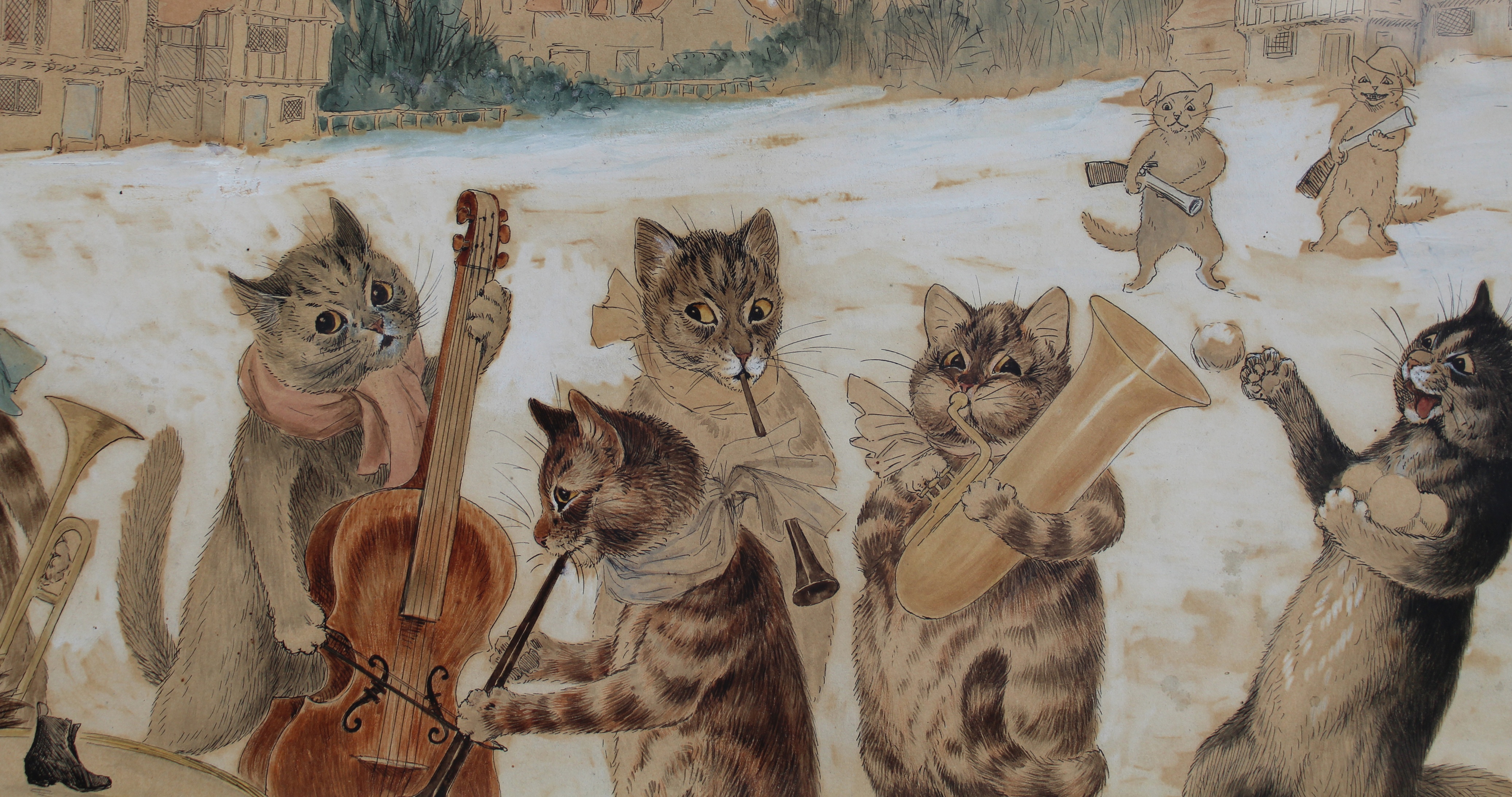 Louis William Wain (1860 - 1939) "Carol Singing" - Image 5 of 9