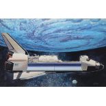 David K. Stone (American, 1922 - 2001) "Space Shuttle Orbiter" Signed lower right. Original Oil