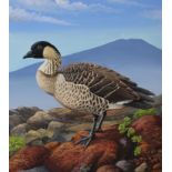 Chuck Ripper (American, B. 1929) "Hawaiian Goose" Signed lower left. Original Gouache/Watercolor