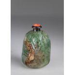 19th C. Chinese Carved Stone Snuff Bottle. Height: approximately 2.75 in.