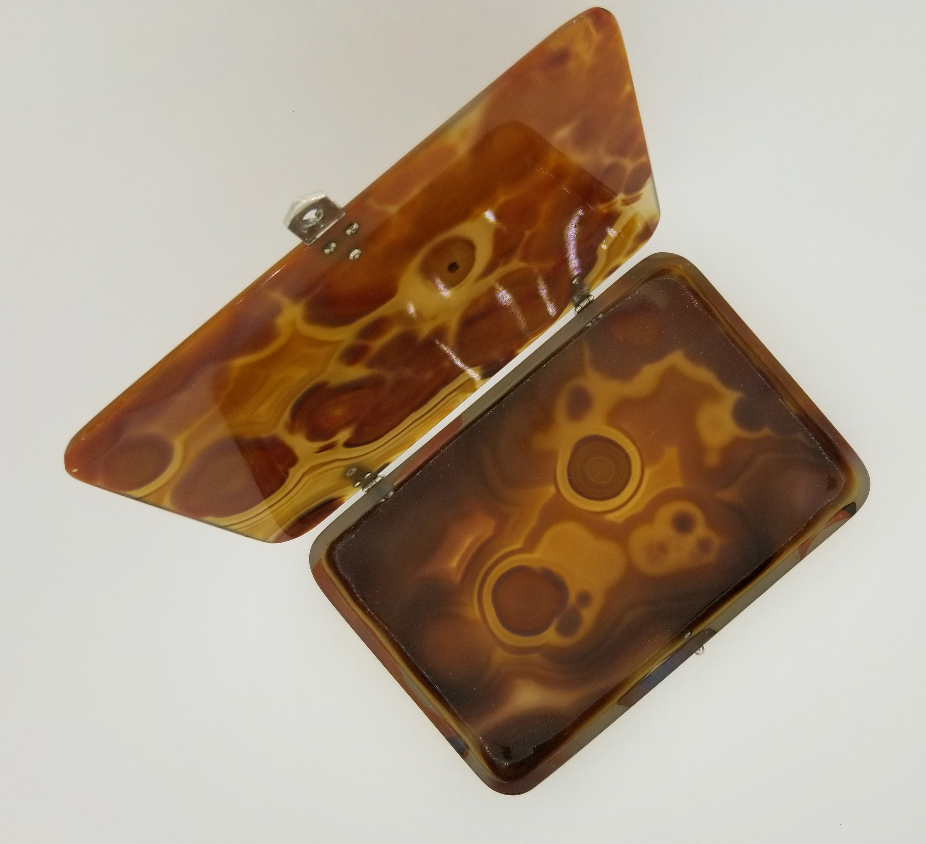 Art Deco Agate/Diamond Set Cigarette Case. Appears to be unmarked. In the style of Cartier. Total - Image 7 of 7