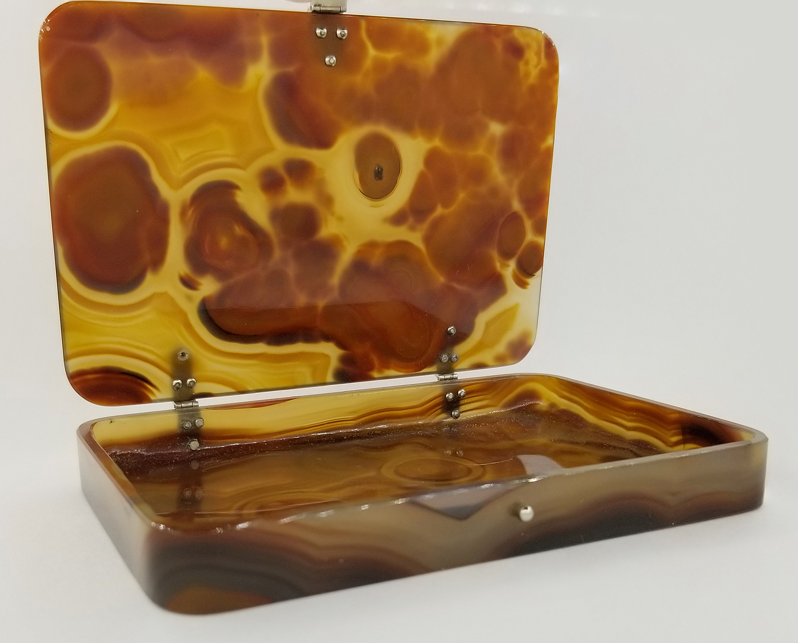 Art Deco Agate/Diamond Set Cigarette Case. Appears to be unmarked. In the style of Cartier. Total - Image 6 of 7