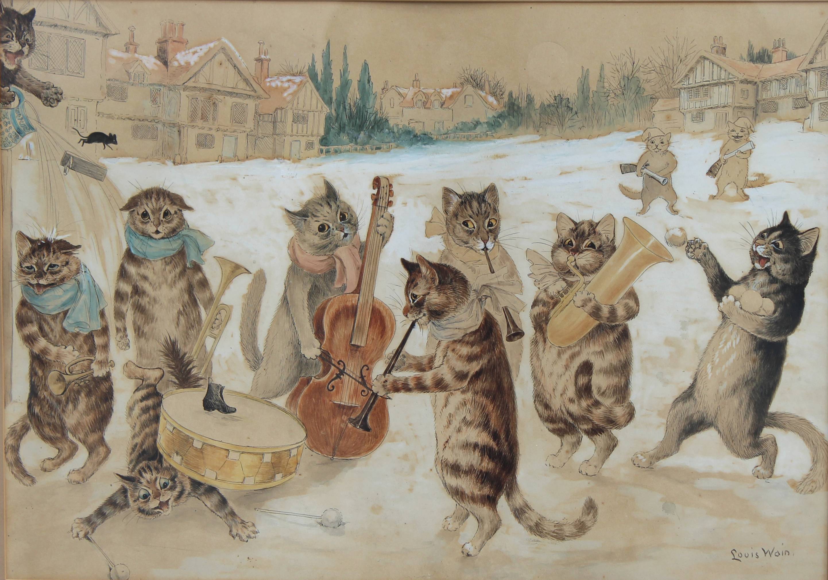 Louis William Wain (1860 - 1939) "Carol Singing" - Image 2 of 9