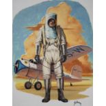 Harry Schaare (New York, Arizona, 1922 - 2008) "Wiley Post in High Altitude Suit" Signed lower