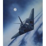 Steve Ferguson (American, B. 1946) "F-117 Nighthawk" Signed lower left. Original Acrylic painting on