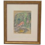 Marc Chagall (1887 - 1985) L'Odyssee lithograph in colors. With old label verso. Appears to be