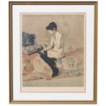Salinas, Signed Lithograph of Figure in Bedroom. Pencil signed and numbered 502/1500 in lower