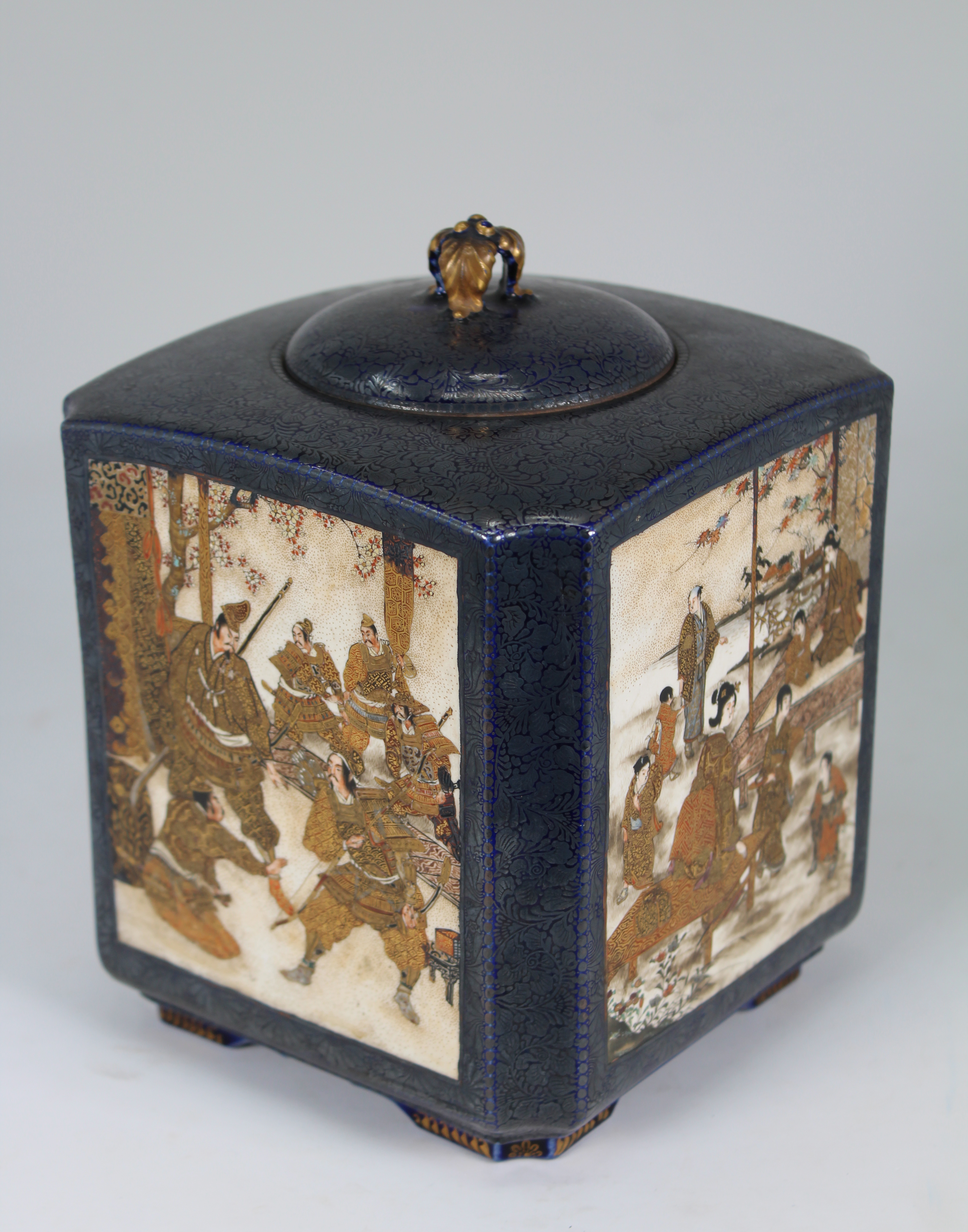 Kinkozan, Signed Japanese Meiji Period Satsuma Porcelain Vase. Signed on base. With all four sides - Image 2 of 8