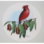 Don Balke (North Carolina, B. 1933) "Cardinal" Signed lower right. Original Watercolor on