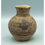 An excellent Harappan vessel from the Indus Valley, ca. 2500 - 1800 BC. This choice spouted jar is