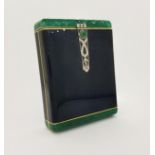 Cartier, Important Art Deco 14K Gold Enamel, Diamond Cigarette Case. Marked on interior of case.
