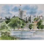 Ronald Maddox (British, B. 1930) "Windsor Castle in England" Original Watercolor painting on