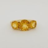 10K Gold & Citrine Multi-Stone Ring. Marked '10K' inside band. Total Weight: 2.1 dwt / 3.2 g Ring