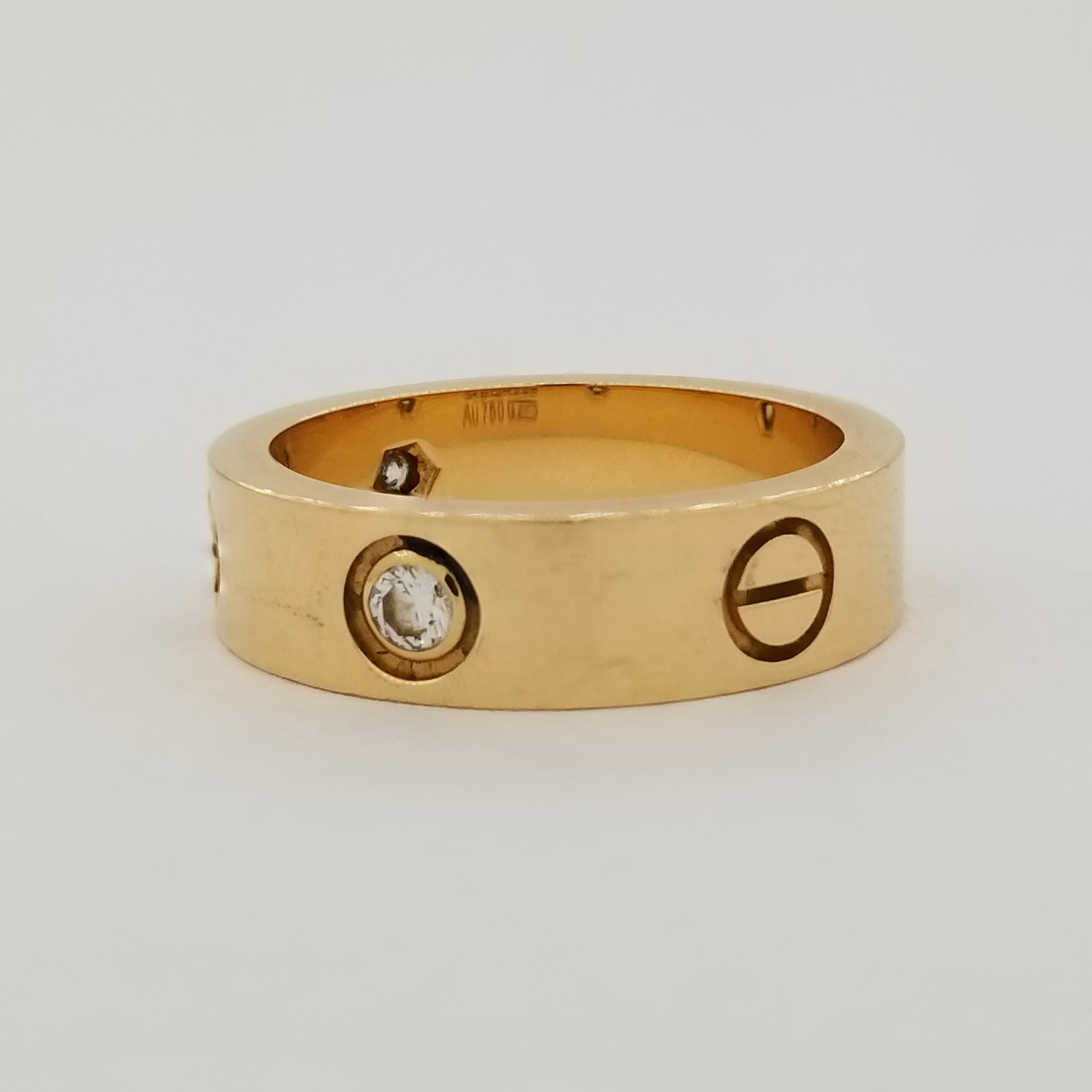 Cartier 18K Gold Diamond LOVE Ring - Image 4 of 5