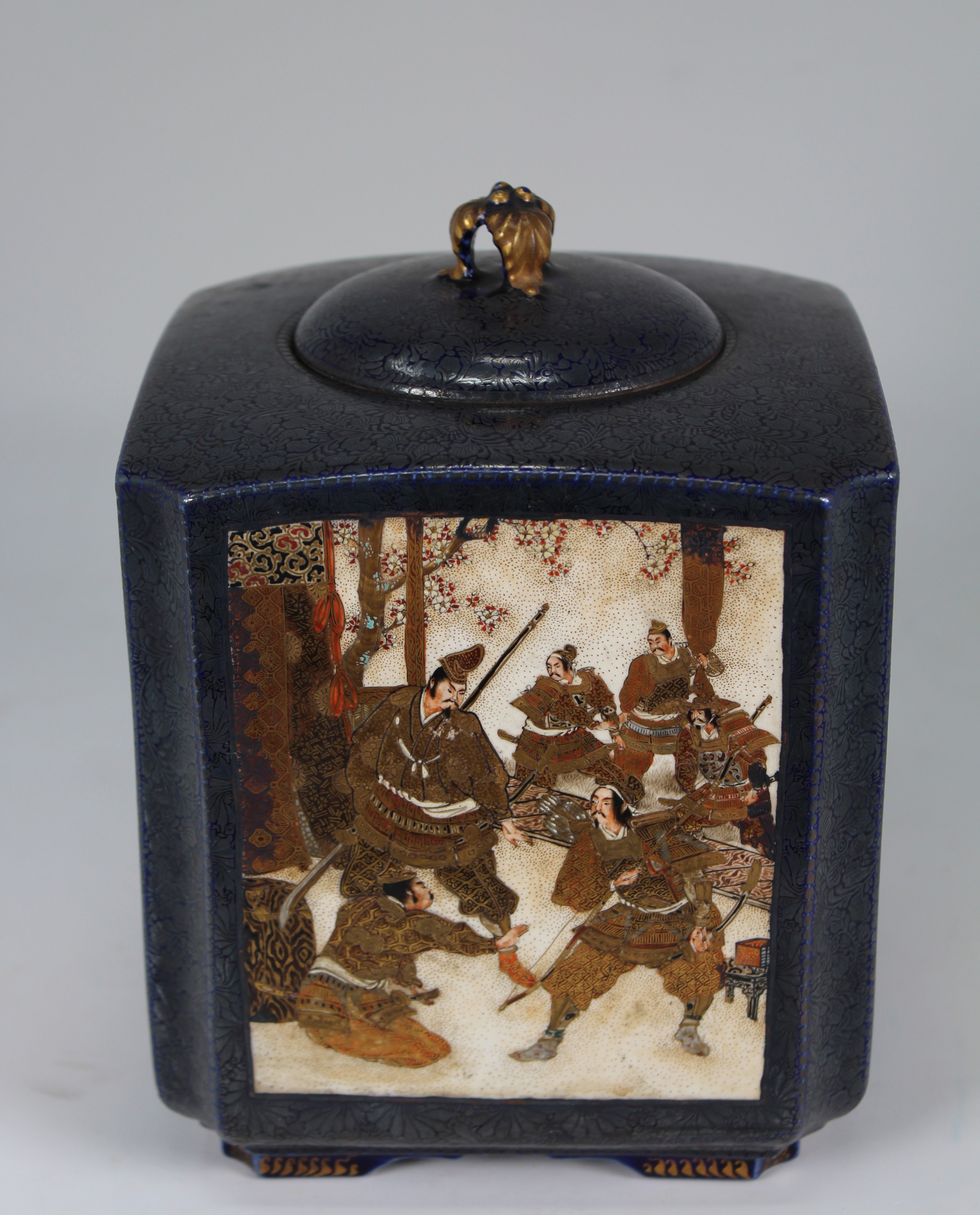 Kinkozan, Signed Japanese Meiji Period Satsuma Porcelain Vase. Signed on base. With all four sides - Image 3 of 8