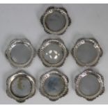 (7) .800 Silver Demitasse Saucers. Each stamped in the interior. Total Weight: 4.83 ozt.