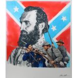 Chris Calle (American, B. 1961) "Chancellorsville" Signed lower right. Original Mixed Media on
