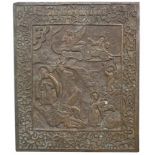 18th C. Exhibited Russian Traveling Icon, "The Fiery Ascent of Elijah the Prophet". Brass. Size: 5.