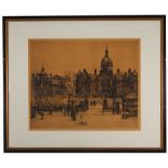 Gabrielle De Vaux Clements (1858-1948) Original artist proof etching "Johns Hopkins Hospital".